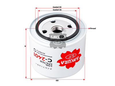 SAKURA,, Oil Filter (Spin-On), 3776969, C-2401, VOLVO PENTA