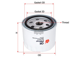 SAKURA,, Oil Filter (Spin-On), 8558912, C-2501, VOLVO PENTA