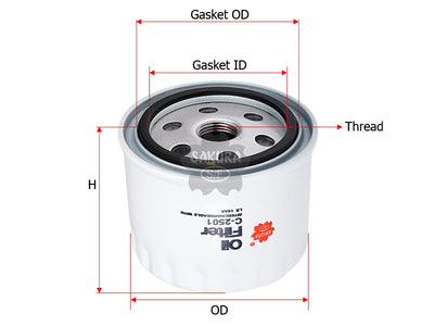 SAKURA,, Oil Filter (Spin-On), 8558912, C-2501, VOLVO PENTA