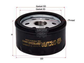 SAKURA,, Oil Filter (Spin-On), 15208-00QAA, C-2505XPL, RENAULT