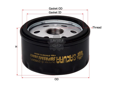 SAKURA,, Oil Filter (Spin-On), 15208-00QAA, C-2505XPL, RENAULT