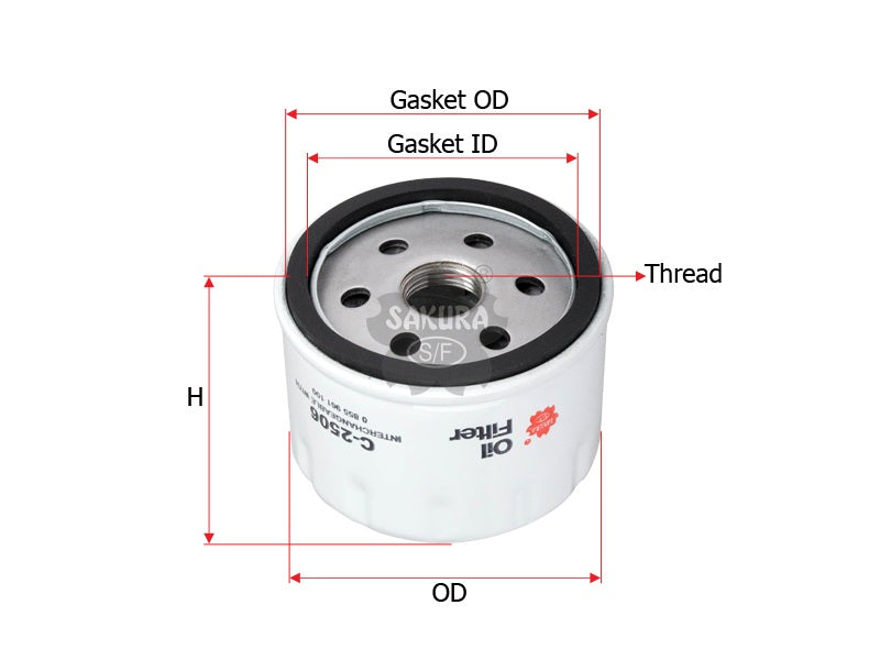 SAKURA,, Oil Filter (Spin-On), 82960R, C-2506, DACIA