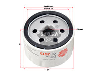 SAKURA,, Oil Filter (Spin-On), M851139, C-2512, NISSAN