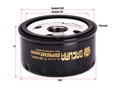 กรองน้ำมันเครื่อง SAKURA, 82 00 114 840, C-2516XPL, PEUGEOT (128687)