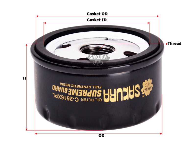 กรองน้ำมันเครื่อง SAKURA, 82 00 114 840, C-2516XPL, PEUGEOT (128687)