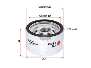 SAKURA,, Oil Filter (Spin-On), 77 01 349 720, C-2517, RENAULT