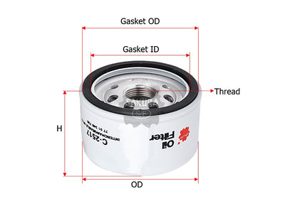 SAKURA,, Oil Filter (Spin-On), 77 01 349 720, C-2517, RENAULT