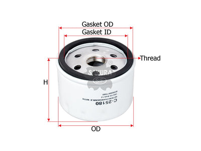 SAKURA,, Oil Filter (Spin-On), 16510-84A10-000, C-25180, RENAULT