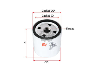 SAKURA,, Oil Filter (Spin-On), 531 000 002, C-2601, OPEL