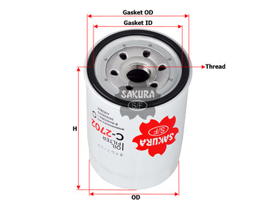 SAKURA,, Oil Filter (Spin-On), 8-94416069-0, C-2702, HITACHI