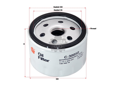 SAKURA,, Oil Filter (Spin-On), 200 50 30, C-30050, BMW
