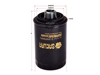 กรองน้ำมันเครื่อง SAKURA, 06H 115 561, C-31070XPL, AUDI (128683)