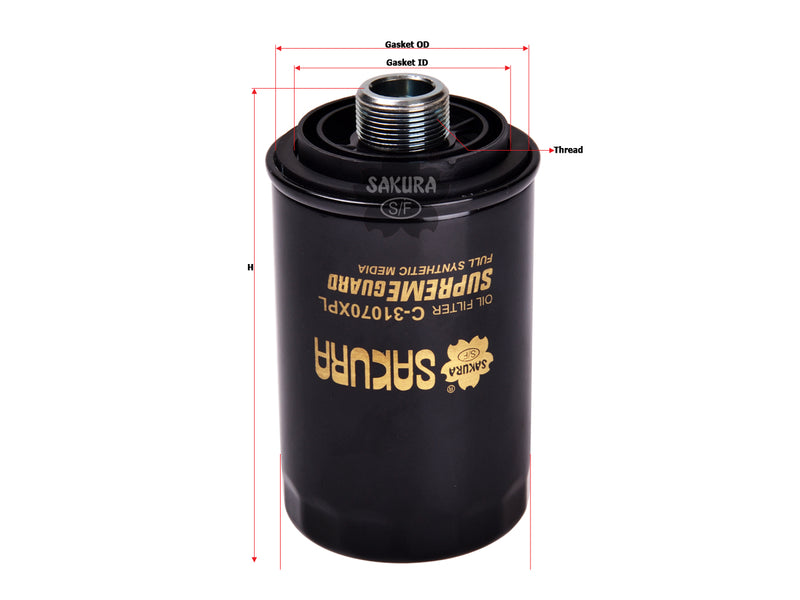 กรองน้ำมันเครื่อง SAKURA, 06H 115 561, C-31070XPL, AUDI (128683)