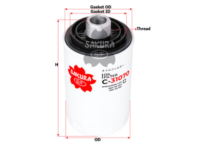 กรองน้ำมันเครื่อง(Spin-On) , SAKURA, 06J 115 561 B, C-31070, AUDI (123516)