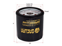 SAKURA,, Oil Filter (Spin-On), 04E115561H, C-31090XPL, VOLKSWAGEN