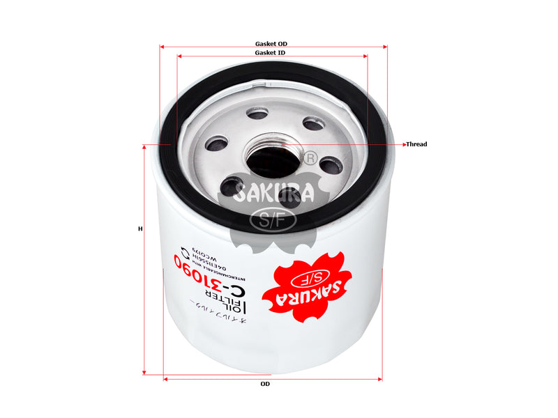 SAKURA,, Oil Filter (Spin-On), 04E115561H, C-31090, VOLKSWAGEN