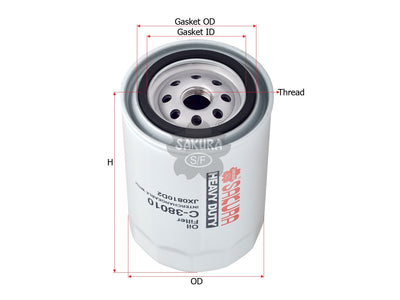 SAKURA,, Oil Filter (Spin-On), JX0810D2, C-38010, FOTON