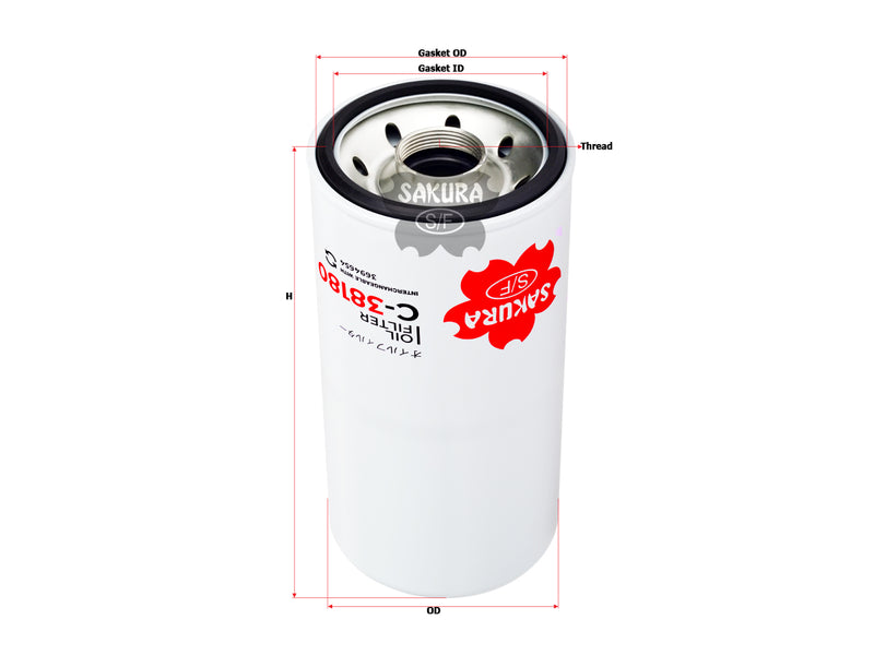 SAKURA,, Oil Filter (Spin-On), 3694654, C-38180, FOTON