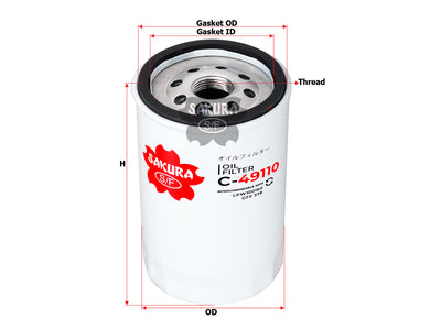 SAKURA,, Oil Filter (Spin-On), LPW100160, C-49110, HOLDEN