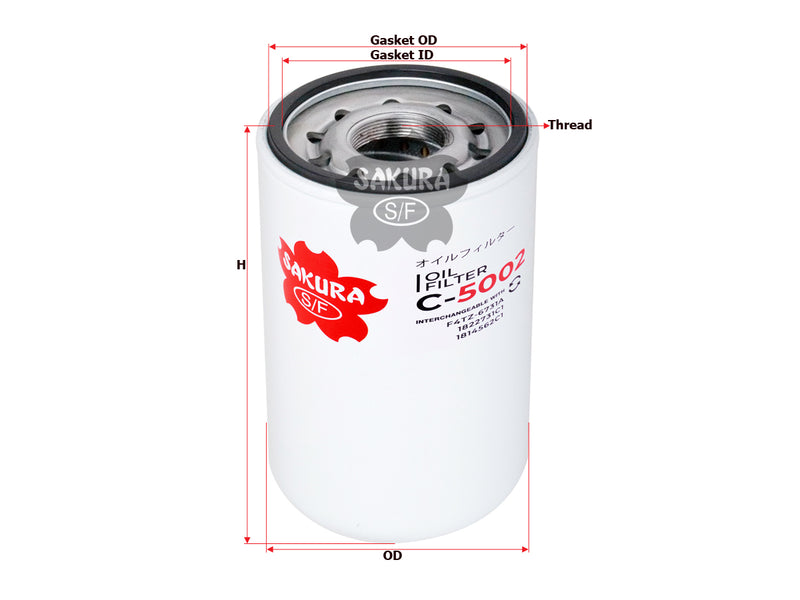 SAKURA,, Oil Filter (Spin-On), F4TZ-6731A, C-5002, FORD