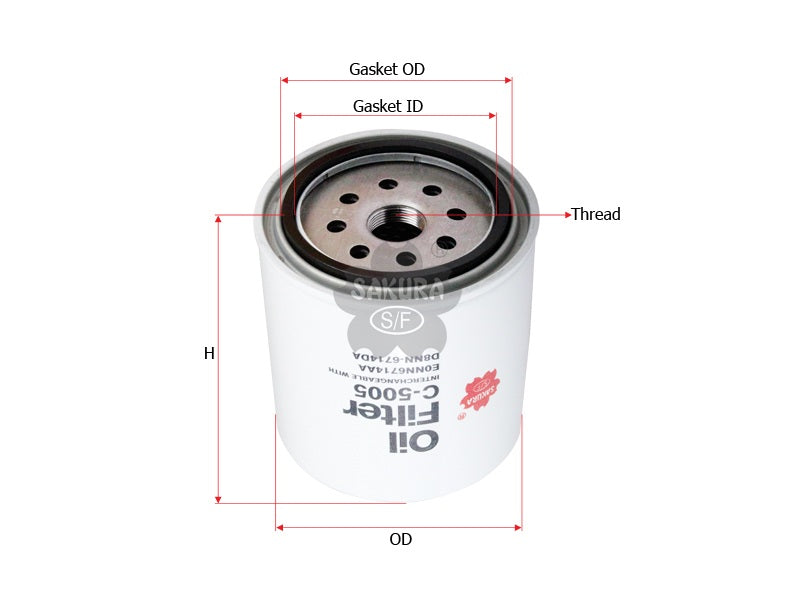 SAKURA,, Oil Filter (Spin-On), E0NN6714AA, C-5005, FORD