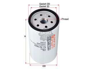 SAKURA,, Oil Filter (Spin-On), 92120351, C-5103, CATERPILLAR