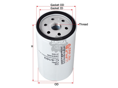 SAKURA,, Oil Filter (Spin-On), 92120351, C-5103, CATERPILLAR