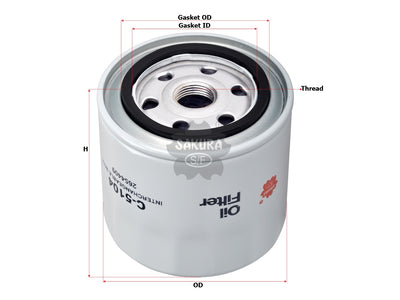SAKURA,, Oil Filter (Spin-On), 2067, C-5104, VOLVO PENTA