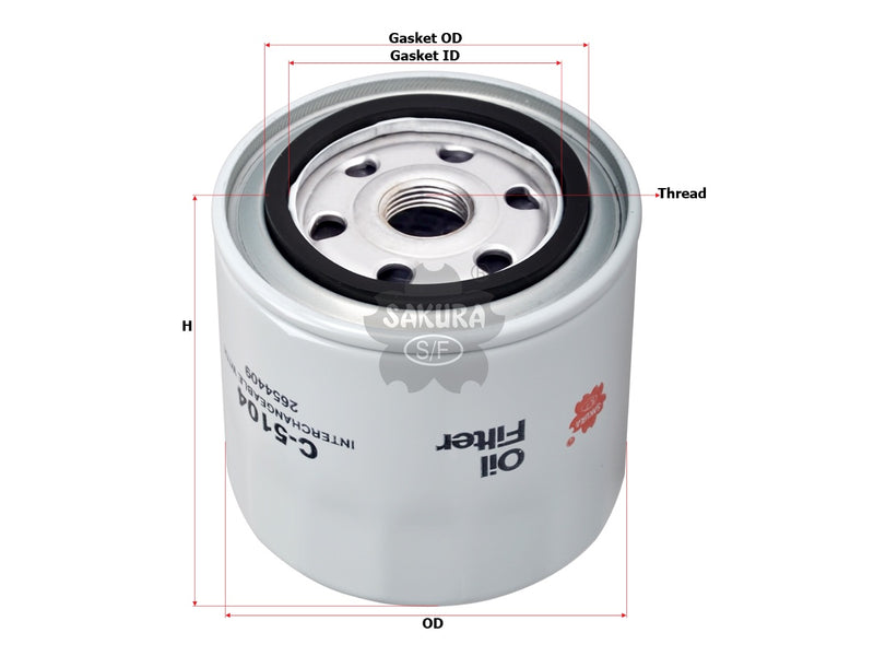 SAKURA,, Oil Filter (Spin-On), 2067, C-5104, VOLVO PENTA