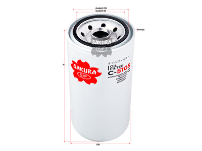 กรองน้ำมันเครื่อง(Spin-On) , SAKURA, P26540238, C-5105, DEMAG (126029)