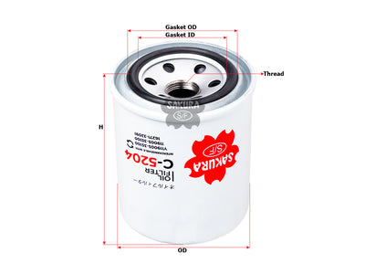 กรองน้ำมันเครื่อง(Spin-On) , SAKURA, Y119005-35100, C-5204, CASE (123165)
