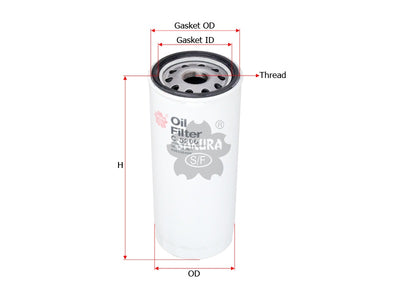 SAKURA,, Oil Filter (Spin-On), 836336459, C-5206, MASSEY-FERGUSON