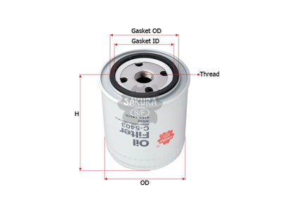 SAKURA,, Oil Filter (Spin-On), 571732132430, C-5403, CASE