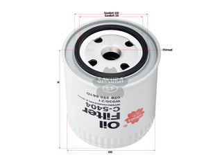 SAKURA,, Oil Filter (Spin-On), 078 115 561J, C-5404, AUDI