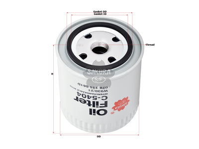 SAKURA,, Oil Filter (Spin-On), 078 115 561J, C-5404, AUDI