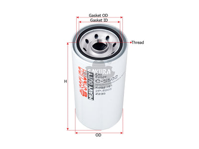 SAKURA,, Oil Filter (Spin-On), 1R-1808, C-5502, WIRTGEN