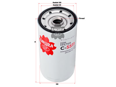 SAKURA,, Oil Filter (Spin-On), D17-002-02B, C-5511, SDE ENGINE