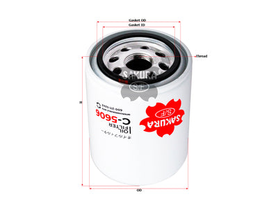 SAKURA,, Oil Filter (Spin-On), 600-211-5242, C-5606, KOMATSU