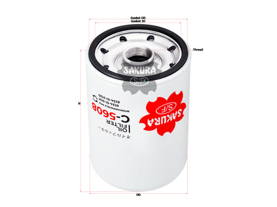 SAKURA,, Oil Filter (Spin-On), 6134-51-5121, C-5608, KOMATSU