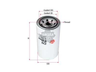 SAKURA,, Oil Filter (Spin-On), 3963637, C-5611, KOMATSU
