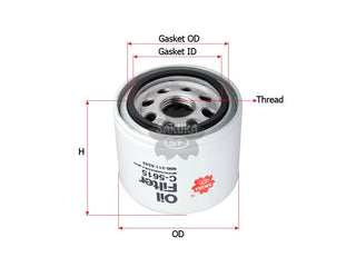SAKURA,, Oil Filter (Spin-On), 600-211-6242, C-5615, KOMATSU