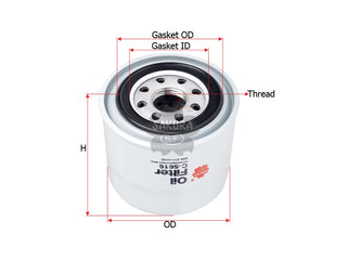 SAKURA,, Oil Filter (Spin-On), 600-211-6242, C-5616, KOMATSU
