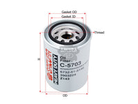 กรองน้ำมันเครื่อง(Spin-On) , SAKURA, 88835, C-5703, CATERPILLAR (126257)