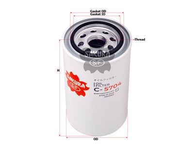 SAKURA,, Oil Filter (Spin-On), MCJ937345, C-5704, HITACHI
