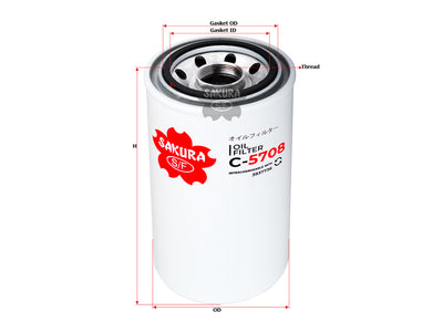 SAKURA,, Oil Filter (Spin-On), HC32046, C-5708, HITACHI