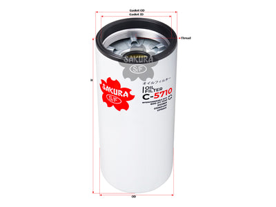 SAKURA,, Oil Filter (Spin-On), 40C0434, C-5710, XCMG