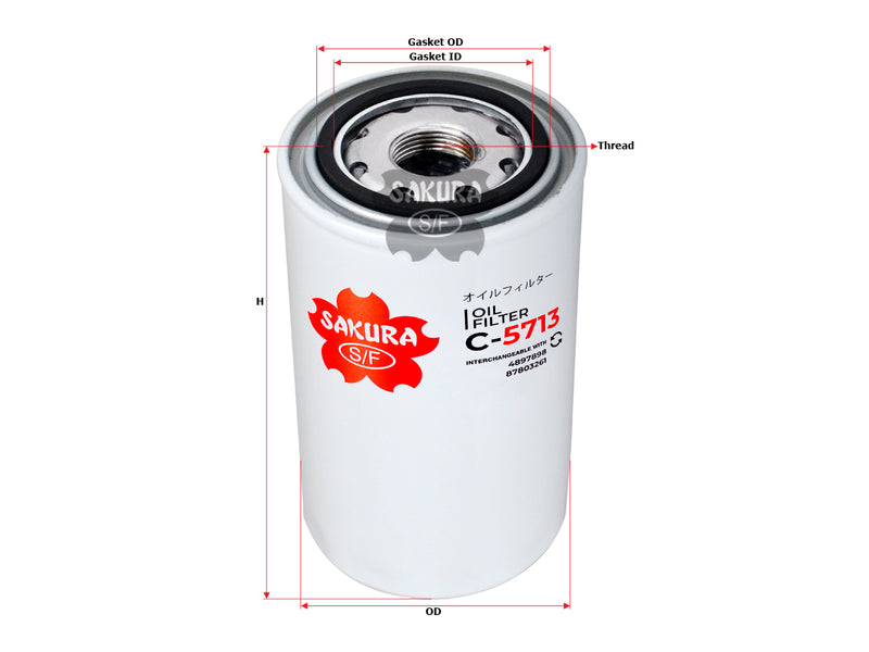 SAKURA Oil Filter (Spin-On) C4897898A0571A/LF-16015 C-5713 for Cummins