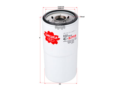 SAKURA,, Oil Filter (Spin-On), PMLF670, C-5715, HITACHI