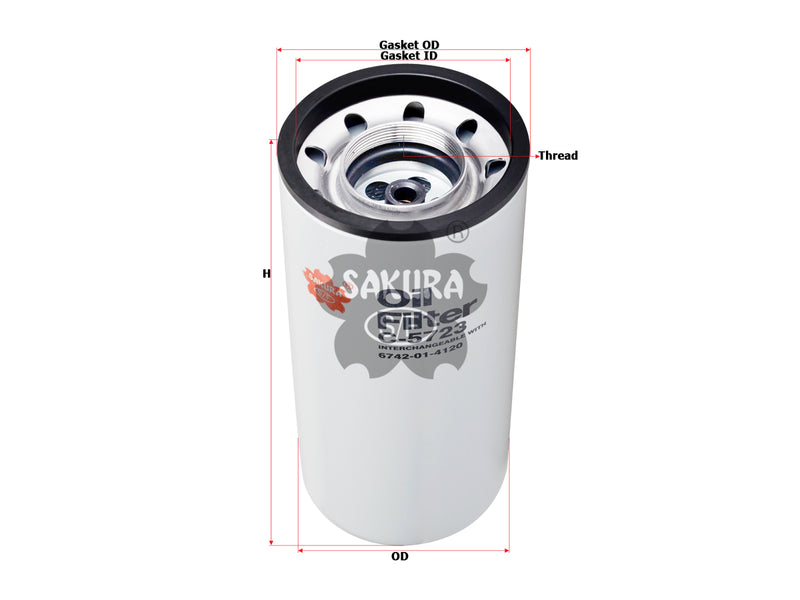 กรองน้ำมันเครื่อง(Spin-On) , SAKURA, 20002290736, C-5723, HITACHI (123105)