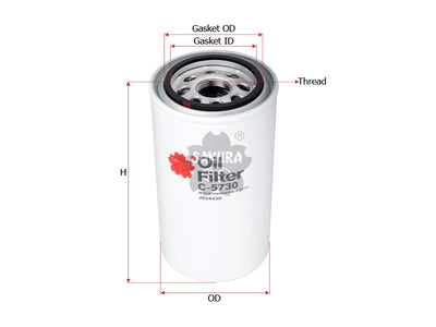 SAKURA,, Oil Filter (Spin-On), 3903264, C-5730, CASE